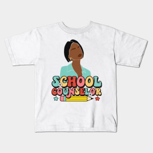 Black School Counselor Appreciation Gift Kids T-Shirt